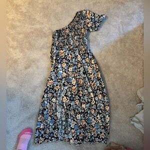 Midi one shoulder floral dress